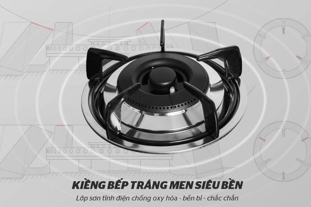 Kích thước khoét đá 650 x 350 mm, lắp âm gọn bếp.