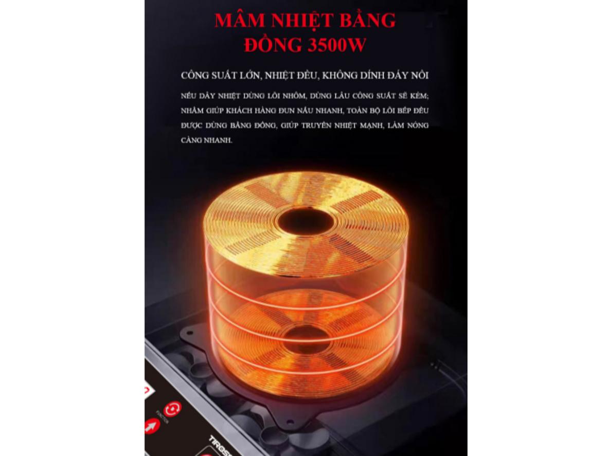 Lõi đồng 100% và IGBT Siemens giúp bếp bền bỉ, vận hành ổn định.