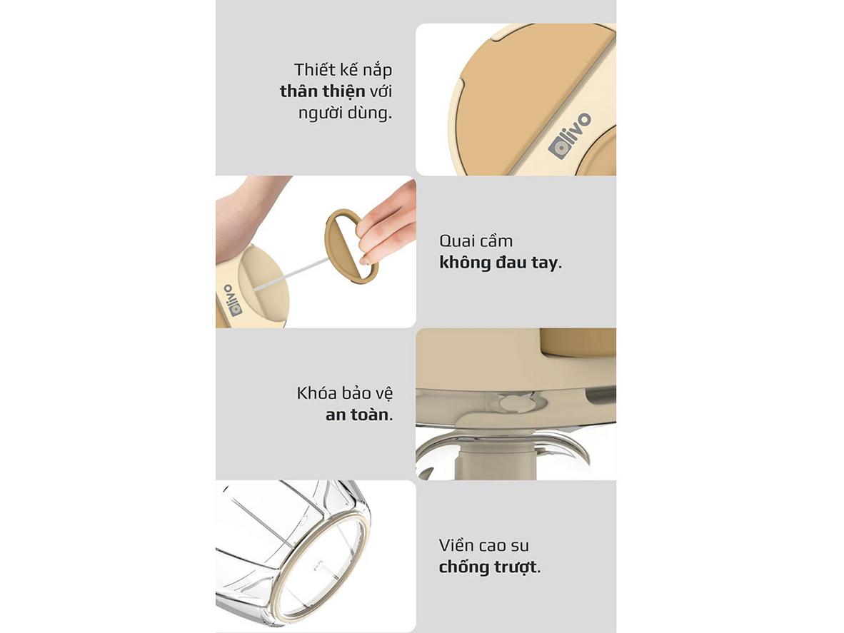 Lưỡi dao thép không gỉ bền bỉ và an toàn vệ sinh.