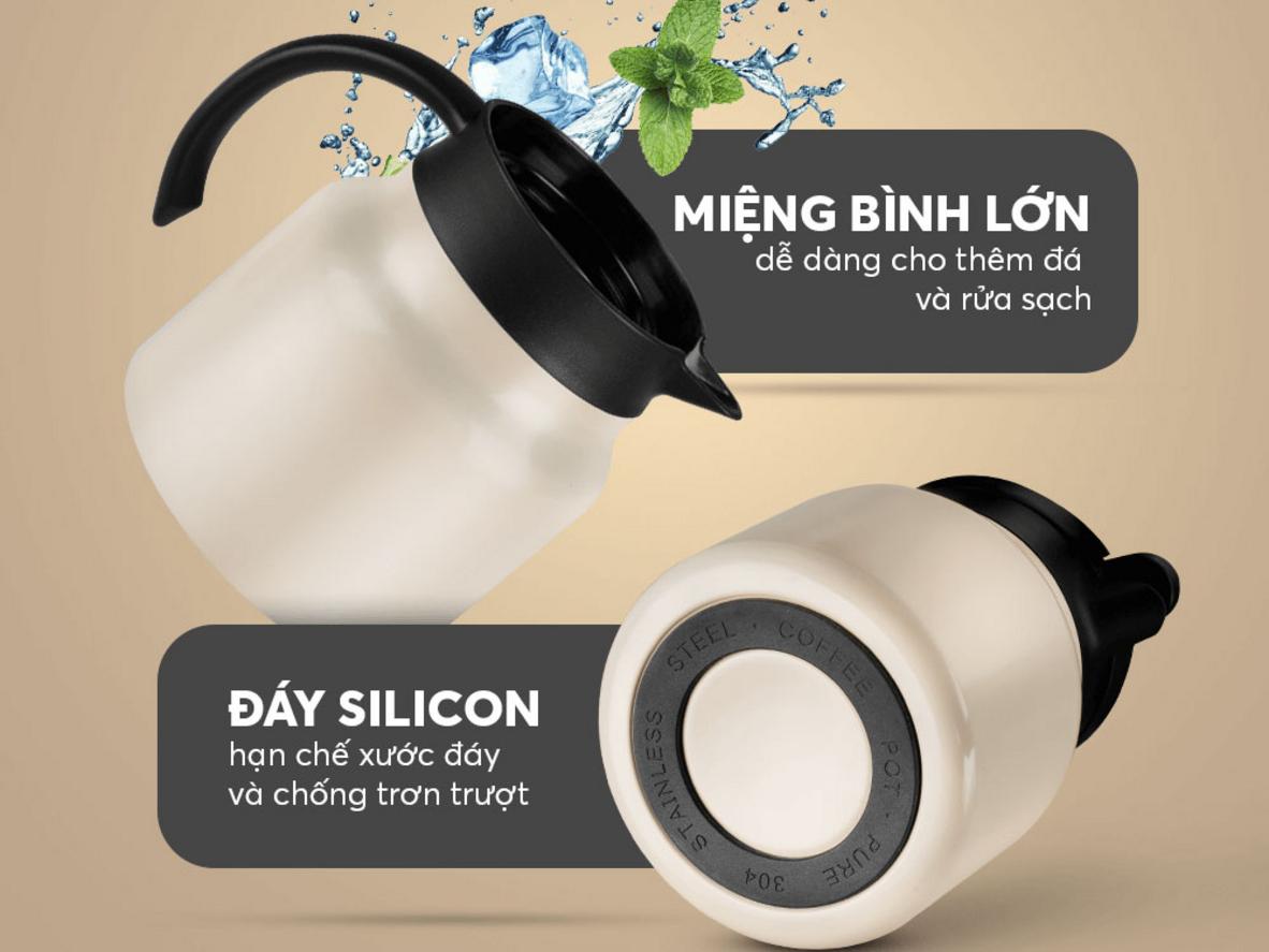 Lưới lọc trà gắn nắp, nắp mở một chạm tiện dùng