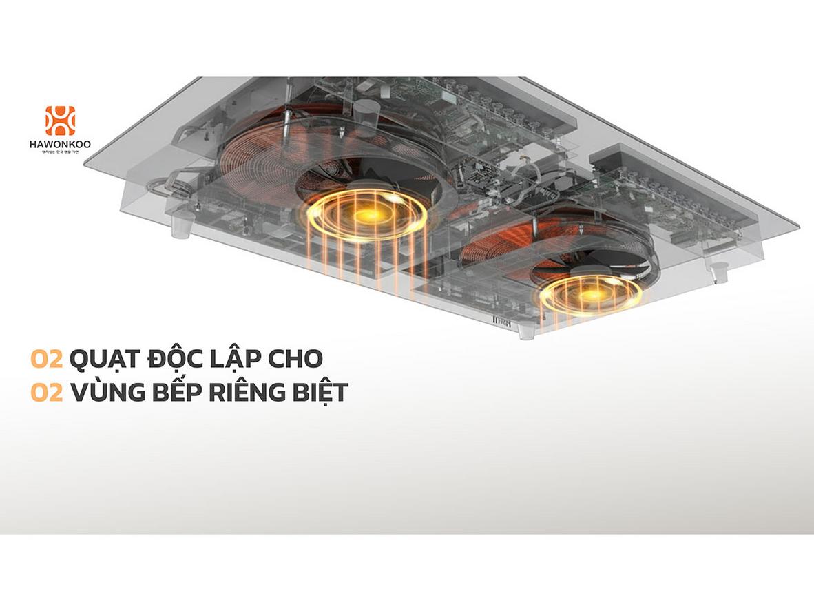 Mâm từ đồng 22 vòng dây giúp bắt nồi ổn định và gia nhiệt nhanh.