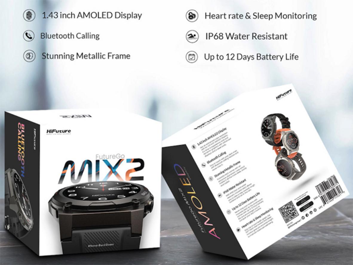 Màn hình AMOLED 1.43 inch sắc nét của FutureGo Mix 2