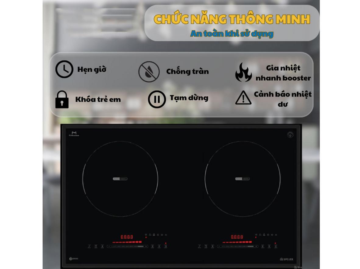 Mặt kính Ceramic M-Millennium và Slider Control sang trọng, dễ dùng.