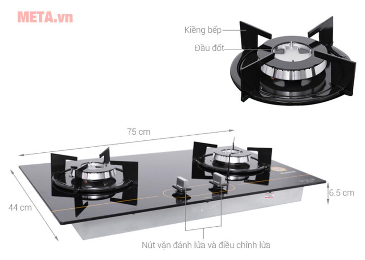 Mặt kính cường lực 8mm sang trọng và dễ vệ sinh.