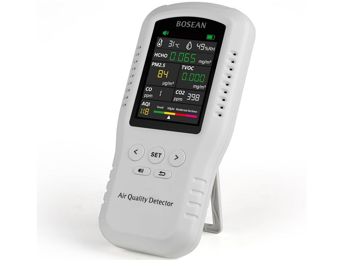 Tổng quan Máy đo chất lượng không khí Bosean T-Z01pro (PM2.5, HCHO, TVOC,CO,CO2 nhiệt độ và độ ẩm)