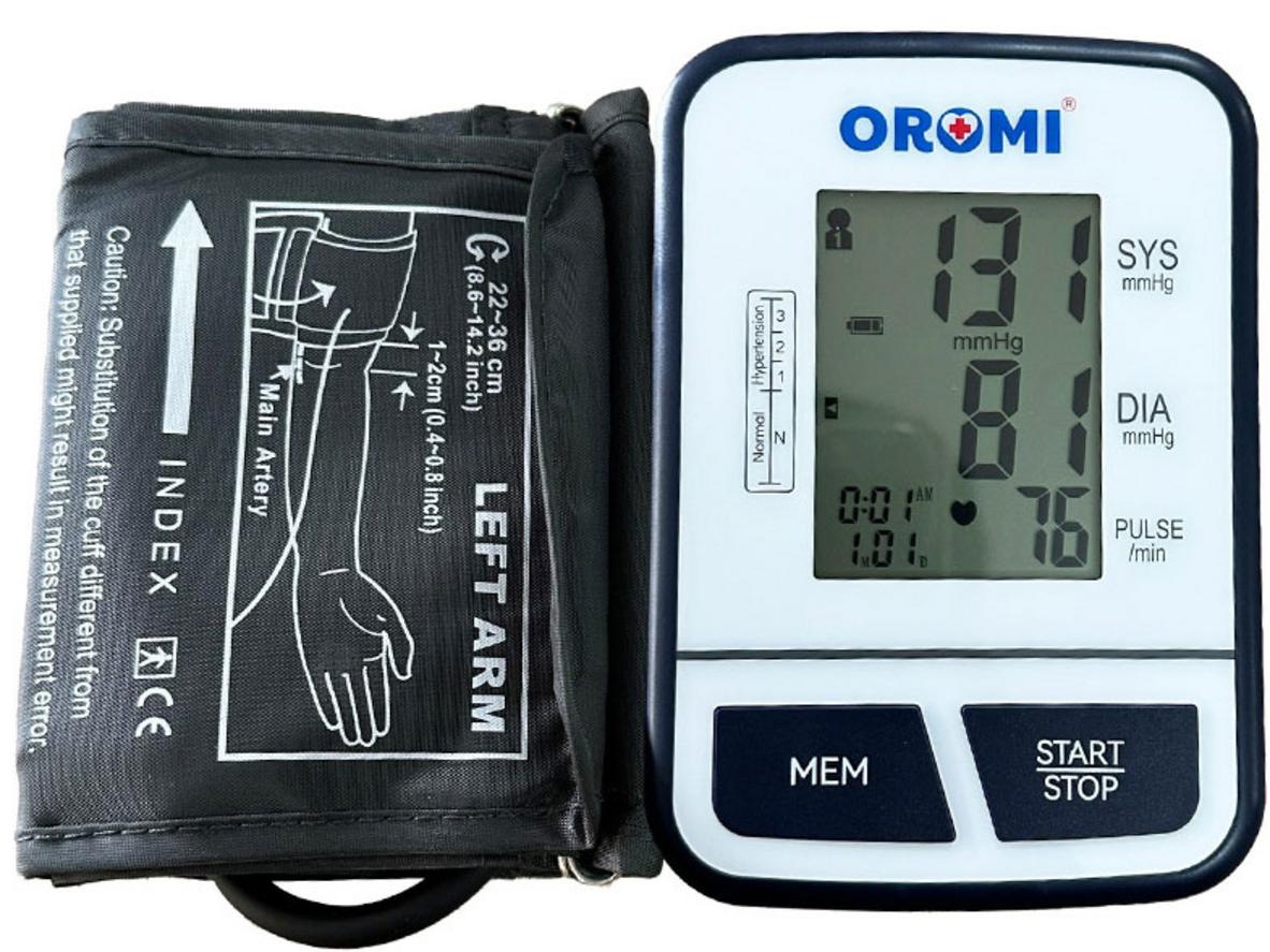 Tổng quan Máy đo huyết áp điện tử Oromi DBP-1231