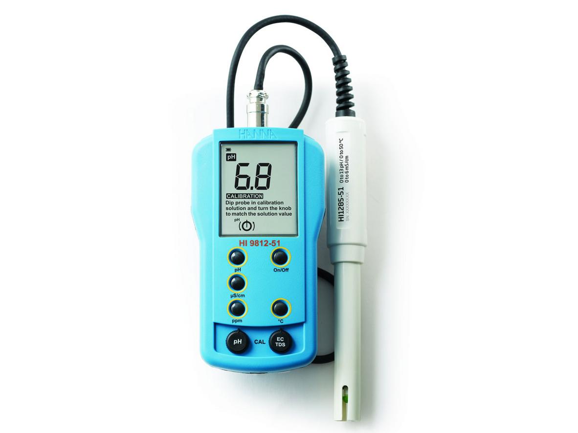 Tổng quan Máy đo pH, EC, TDS, nhiệt độ Hanna HI9812-51