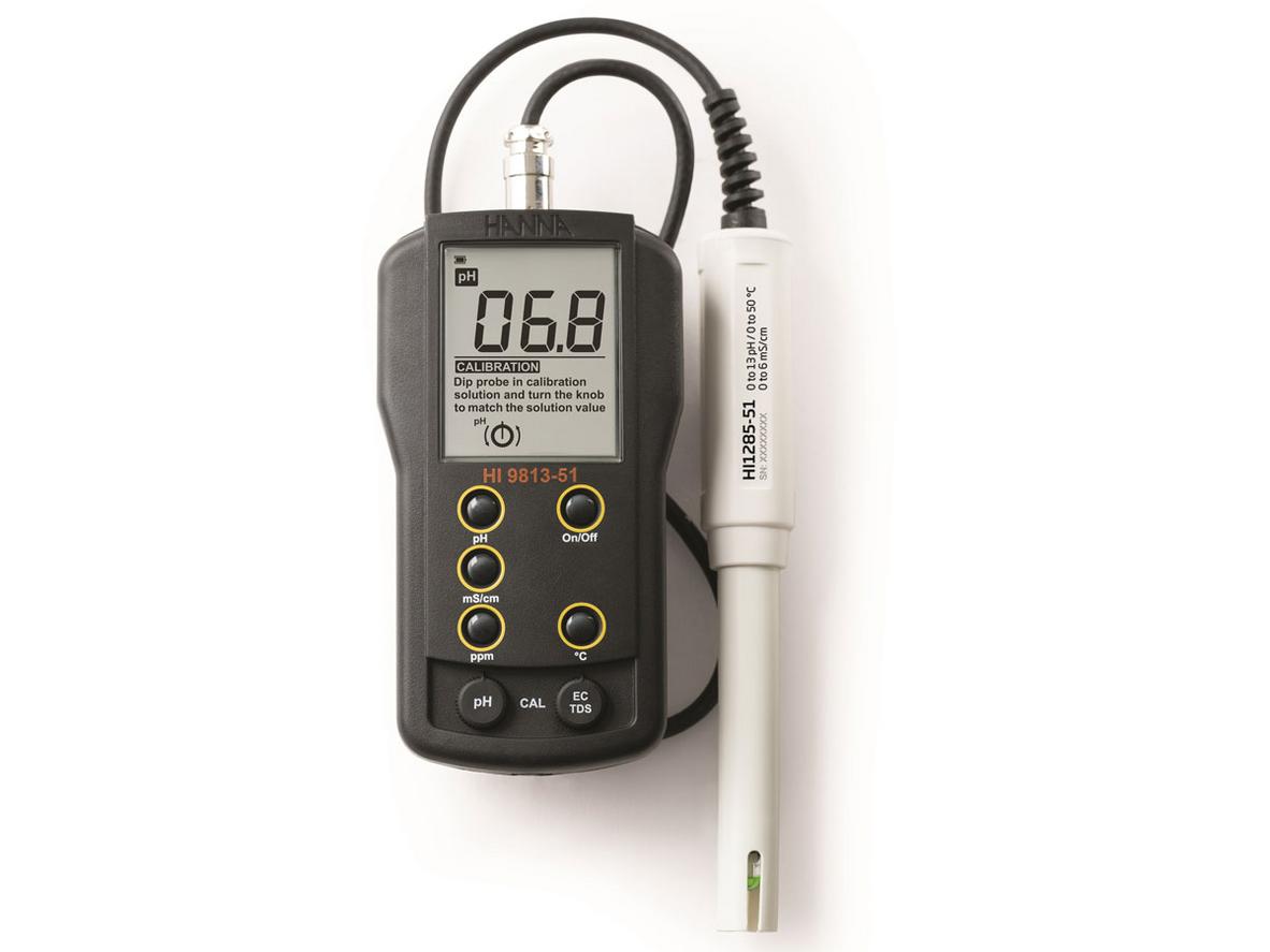 Tổng quan Máy đo pH, EC, TDS, nhiệt độ thang cao Hanna HI9813-51