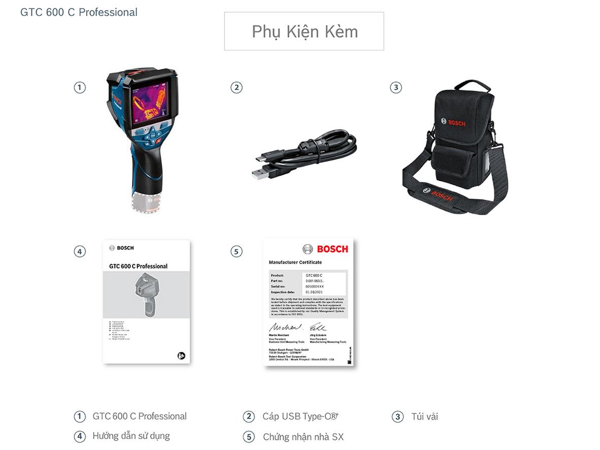 Tổng quan Máy dò phổ nhiệt Bosch GTC 600 C (Chưa pin, sạc)
