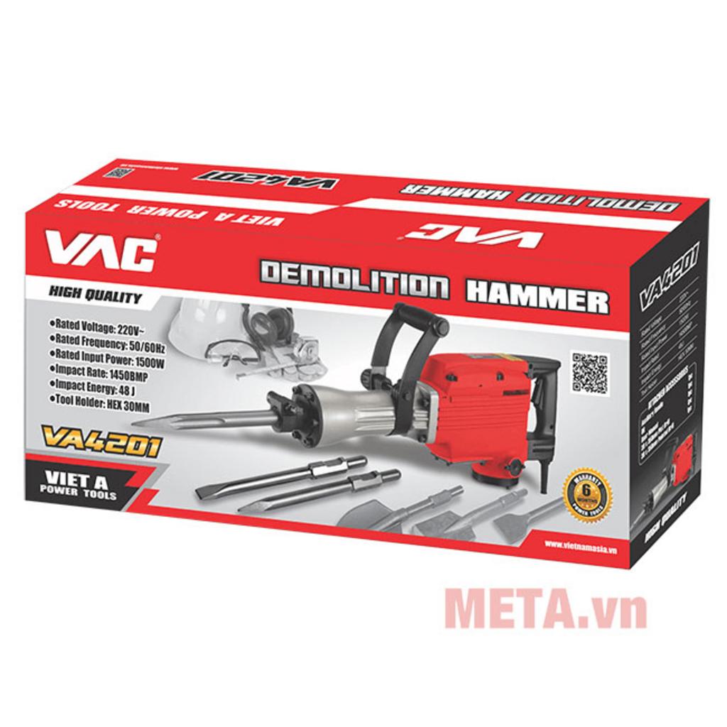 Mũi đục 30mm, điện áp 220V-240V và trọng lượng 16kg phù hợp công trình Việt Nam.