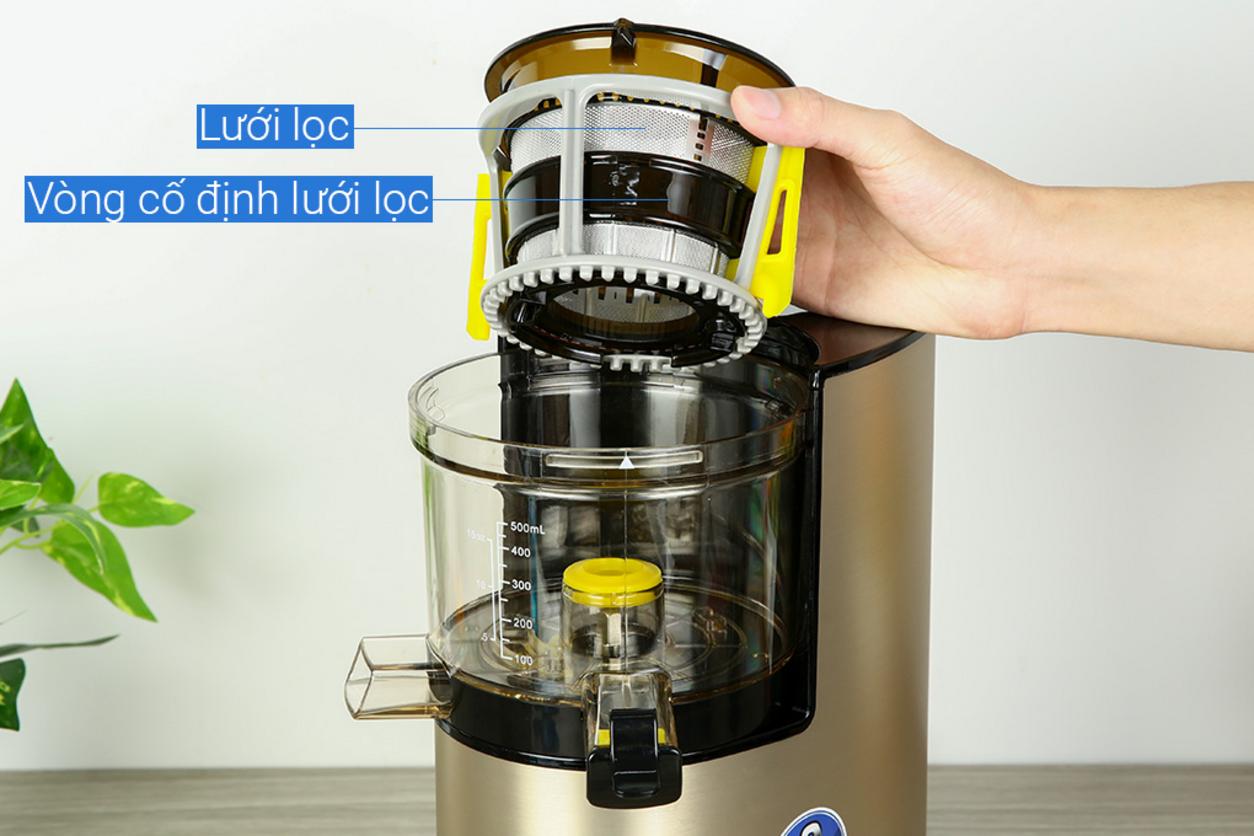 3 lưới lọc siêu mịn, đảo chiều chống kẹt và cốc 0.8 lít