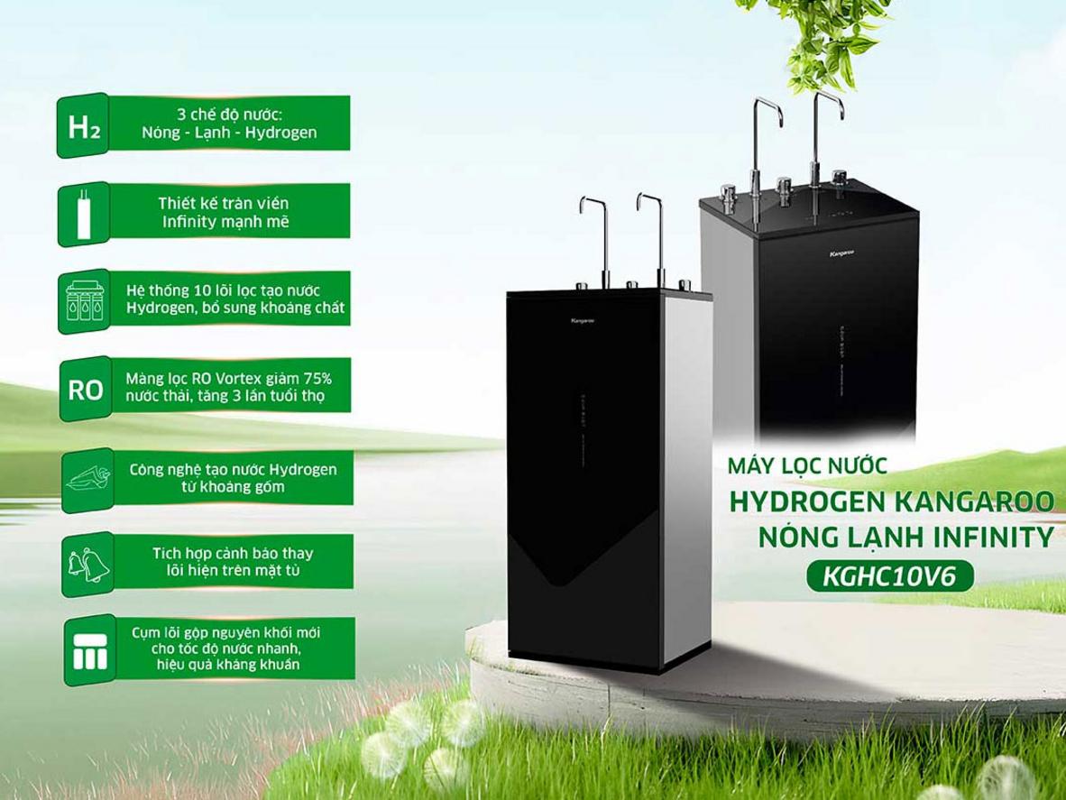 Tổng quan Máy lọc nước Kangaroo Hydrogen Infinity nóng lạnh KGHC10V6