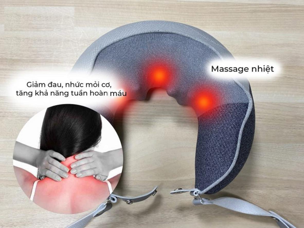 Con lăn linh hoạt giúp massage đúng vùng cổ vai gáy