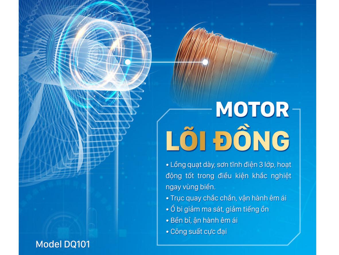 Motor dây đồng kết hợp bạc đạn cho độ bền cao