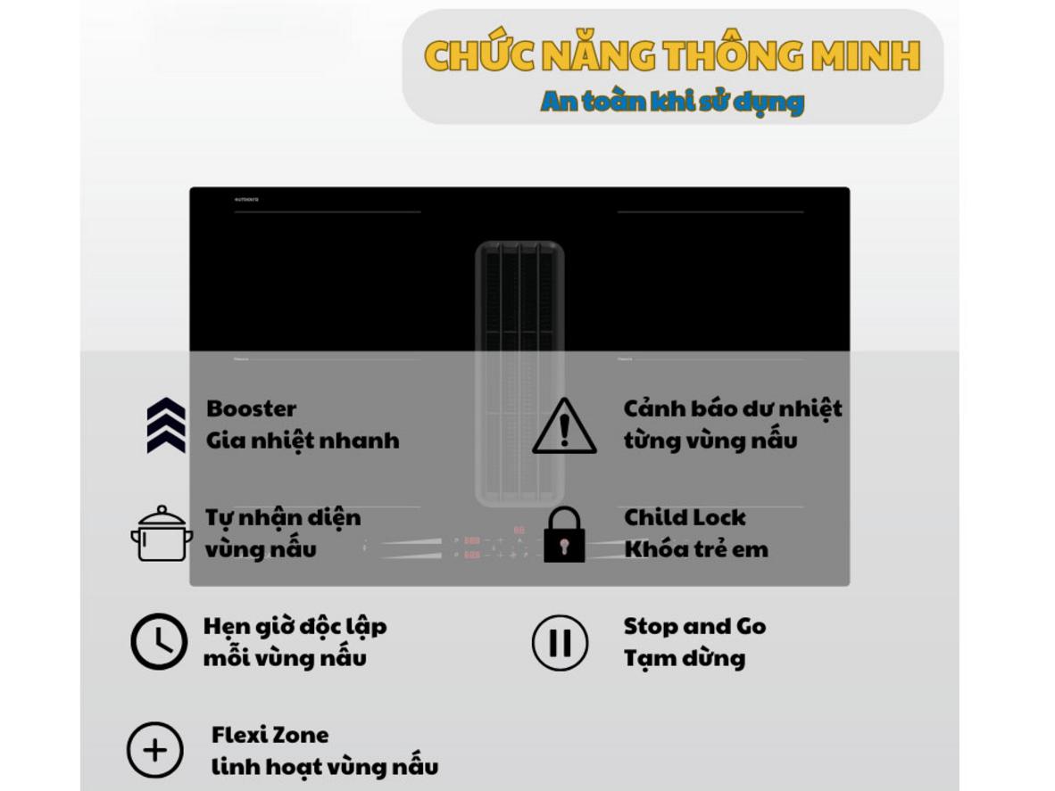 4 vùng nấu từ và FlexZone linh hoạt