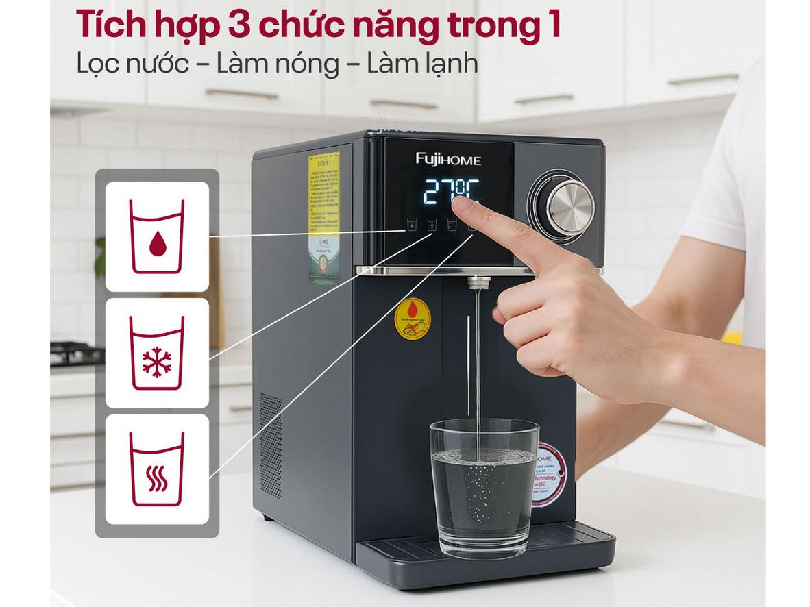 Nước nóng tùy chỉnh 45°C - 100°C cho nhu cầu hằng ngày.