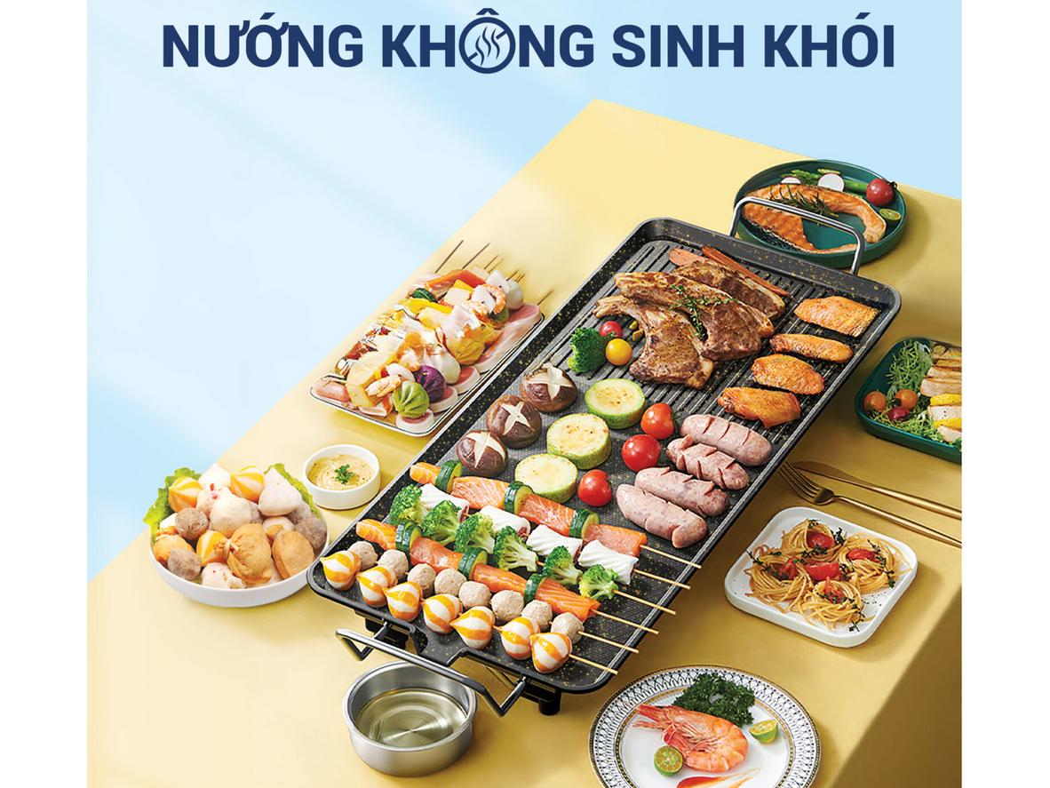 Nướng không khói giúp giữ không gian bếp sạch và thoáng.