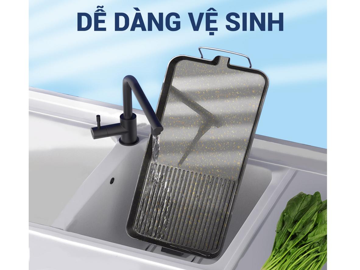 Nướng không khói giúp giữ không gian bếp sạch và thoáng.