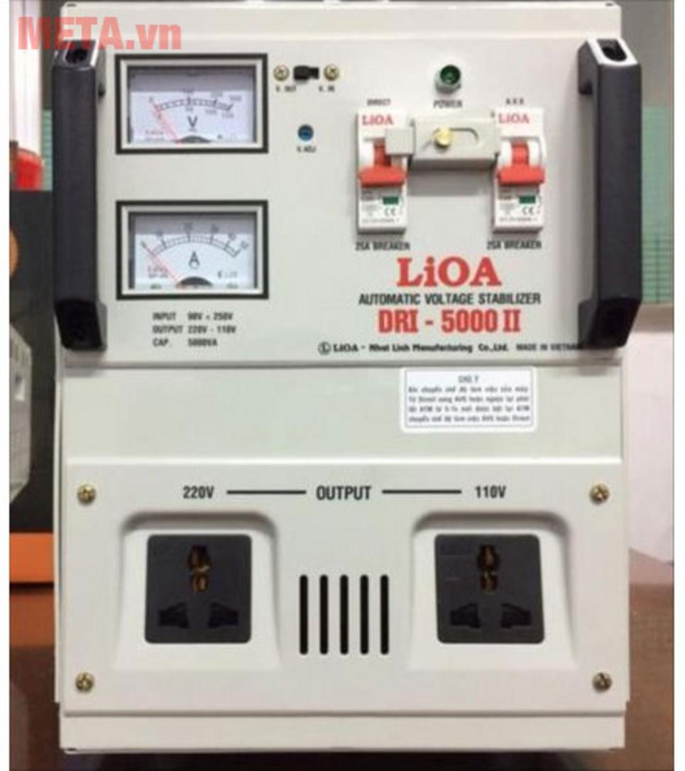 Tổng quan Ổn áp 1 pha Lioa 5KVA DRI 5000II (Dải điện áp đầu vào 90V - 250V)