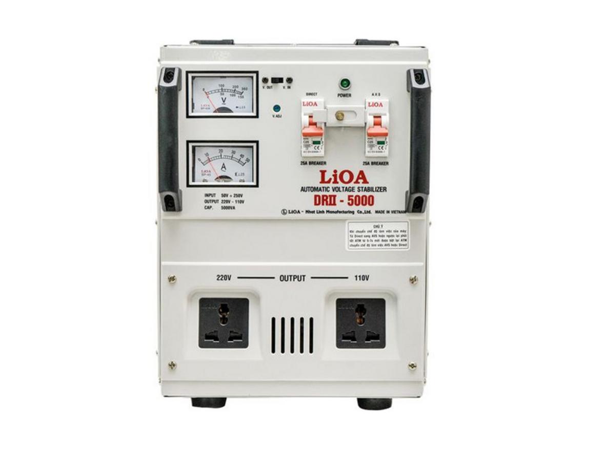 Tổng quan Ổn áp 1 pha Lioa 5KVA DRII 5000II (Dải điện áp đầu vào 130V - 250V)