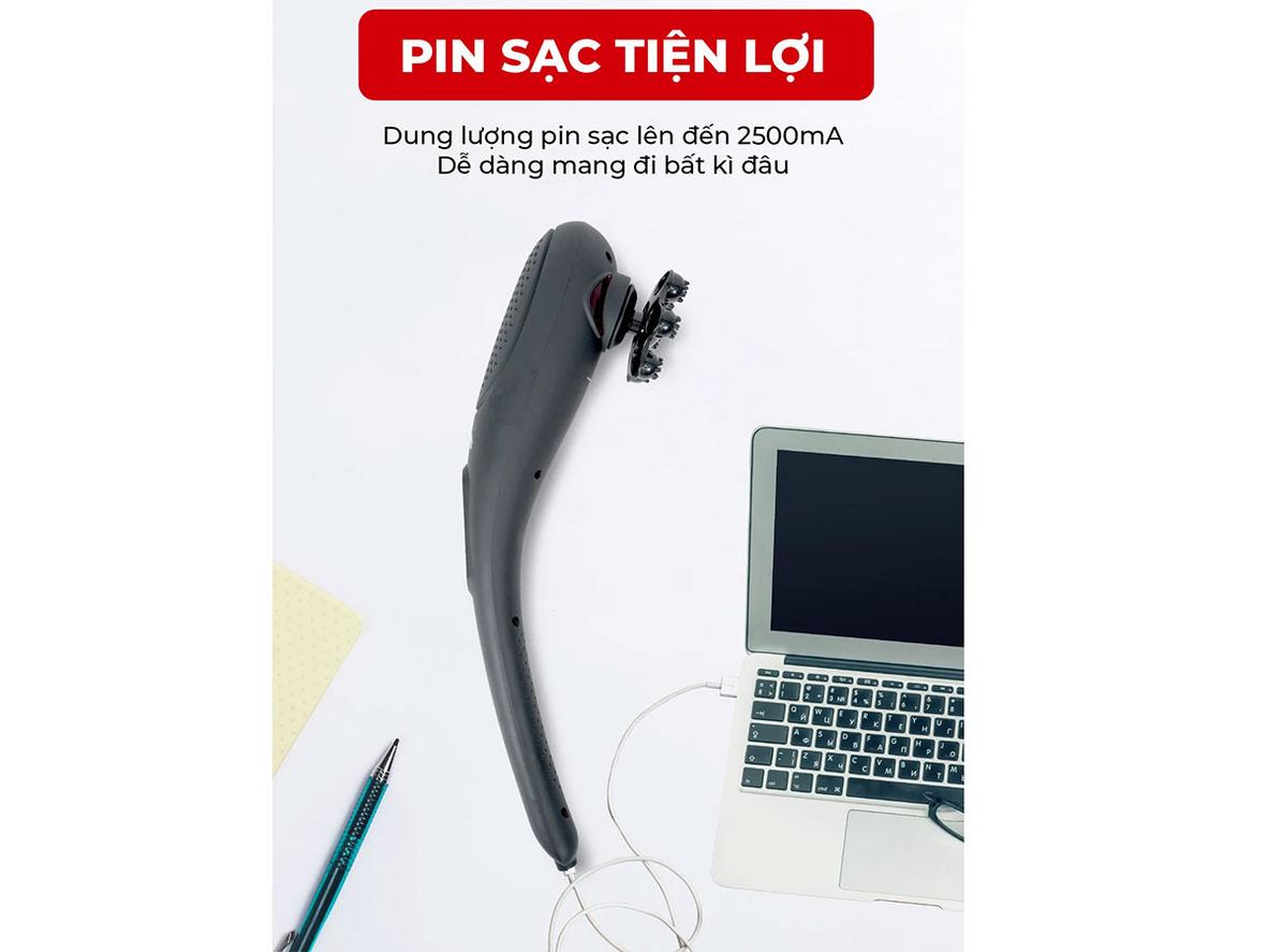 Pin sạc tiện dụng, hỗ trợ hẹn giờ tự ngắt an toàn.