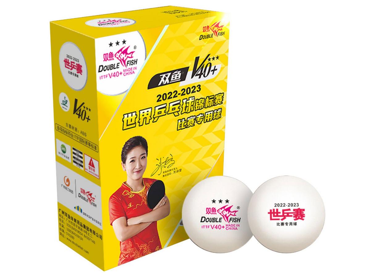 Quả bóng bàn Double Fish V40+ 3 sao WTTC (hộp 6 quả)