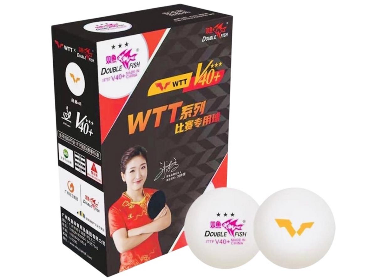 Tổng quan Quả bóng bàn thi đấu Double Fish WTT V40+ 3 sao (hộp 6 quả)