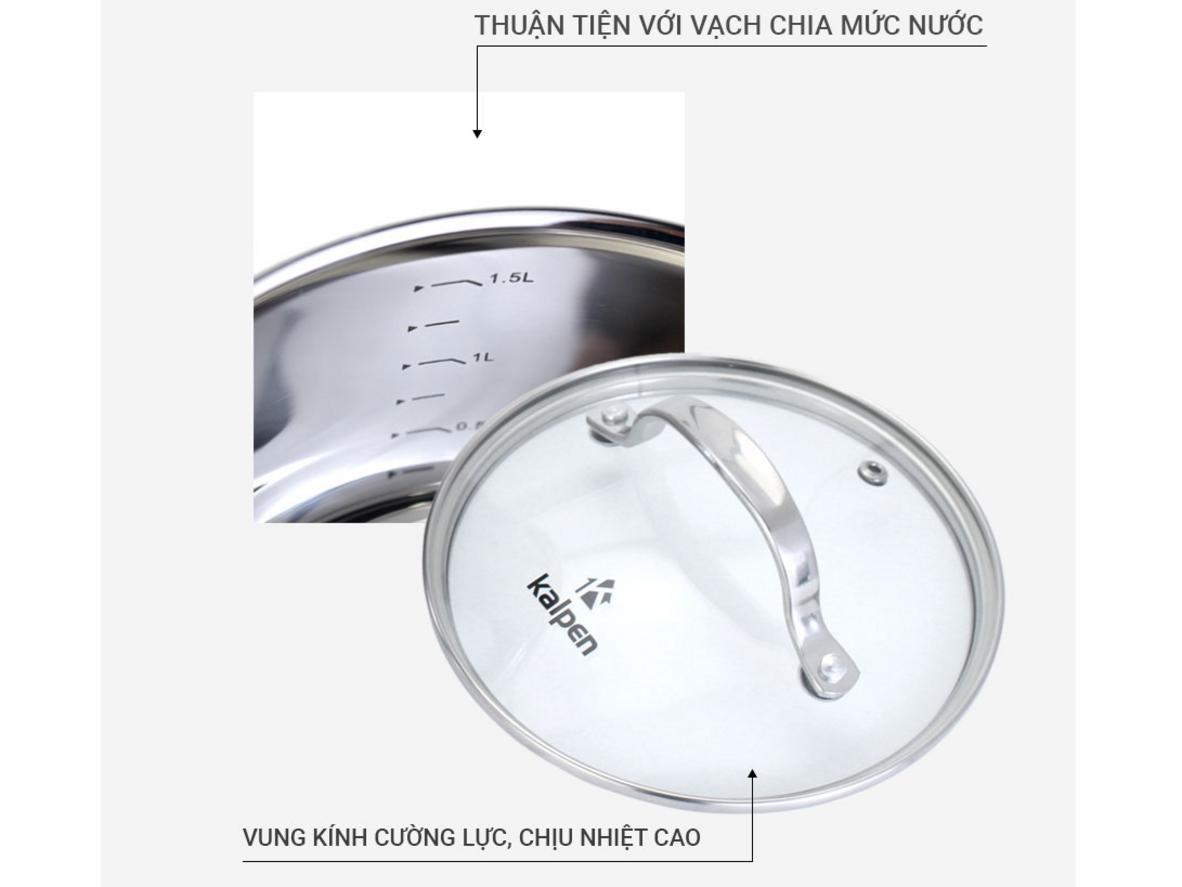 Tổng quan Quánh inox 304 cao cấp 5 đáy Kalpen Lermat L16