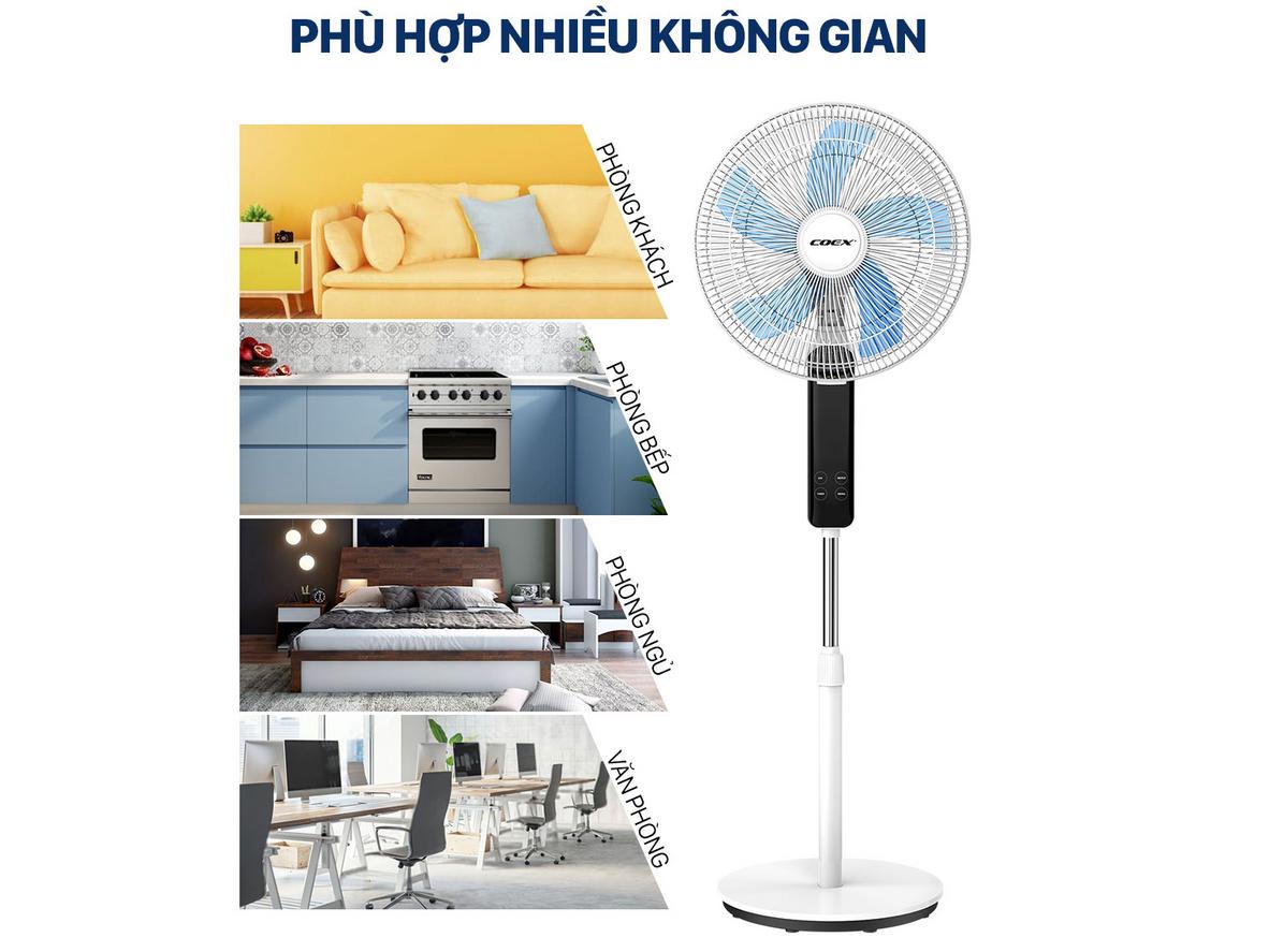 Tổng quan Quạt cây 5 cánh Coex CF-7120A (Điều khiển từ xa)