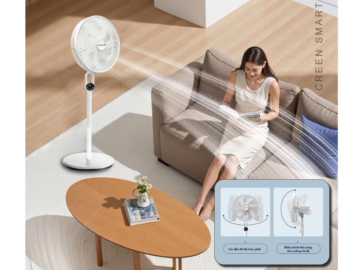Remote và 3 chế độ gió giúp điều chỉnh tiện lợi hơn.