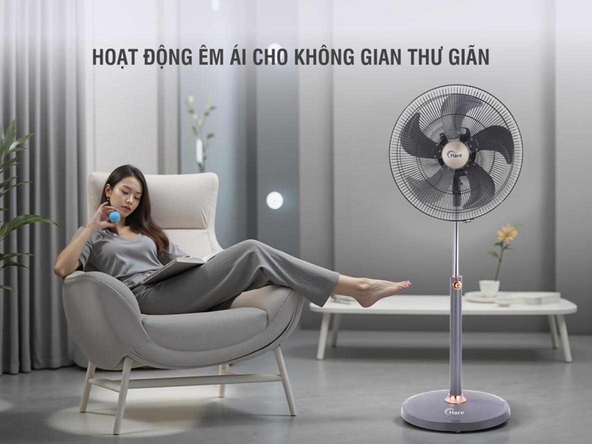 Cánh nhôm 18 inch với 5 cấp độ gió linh hoạt.