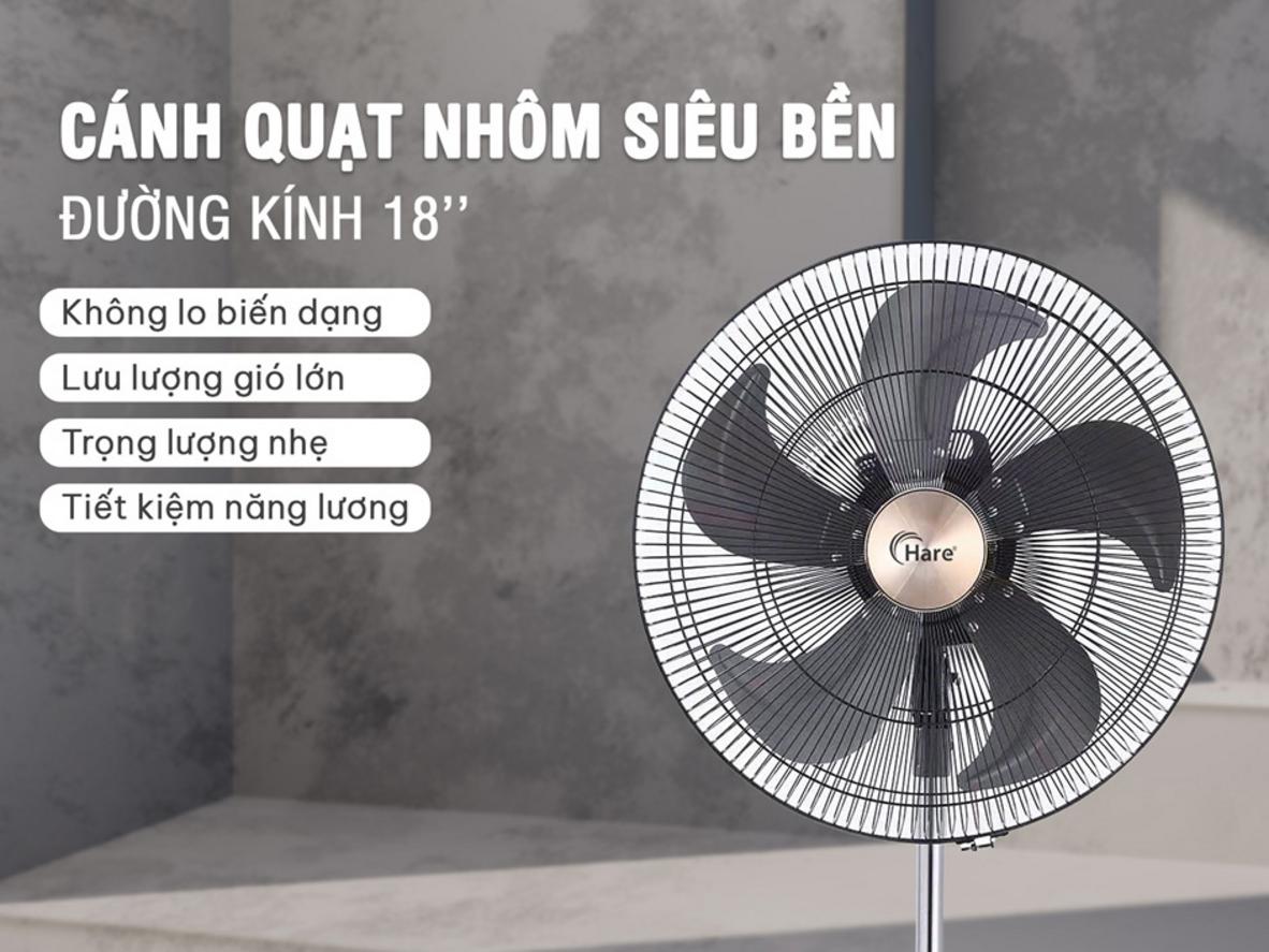 Động cơ dây đồng và vòng bi bền bỉ, êm ái.