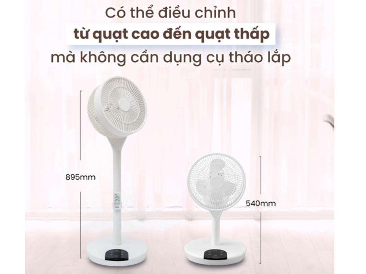 Xoay 3D 360° cho luồng gió lan tỏa đa hướng.