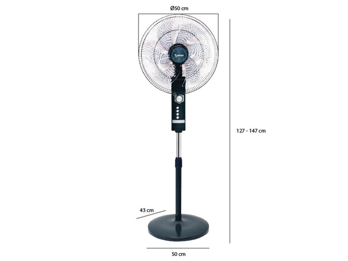 6 cánh quạt và lồng quạt 50cm giúp luồng gió phủ rộng