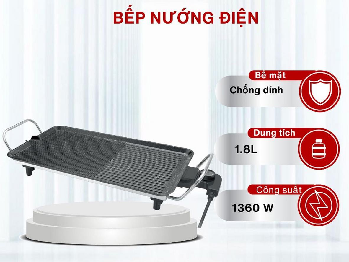 Thiết kế nướng ít khói, gọn sạch khi dùng tại nhà