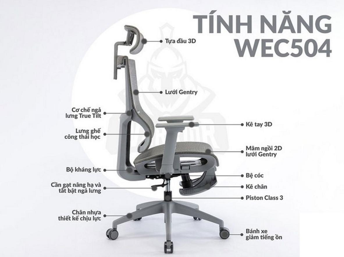 Cơ chế ngả True Tilt trên Warrior WEC504.