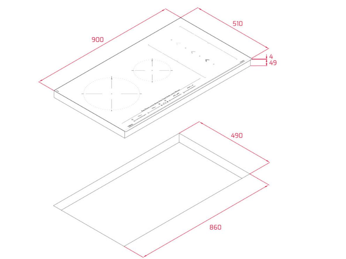 Vùng nấu Flexizone linh hoạt trên bếp từ Teka IZS 96700 MST BK