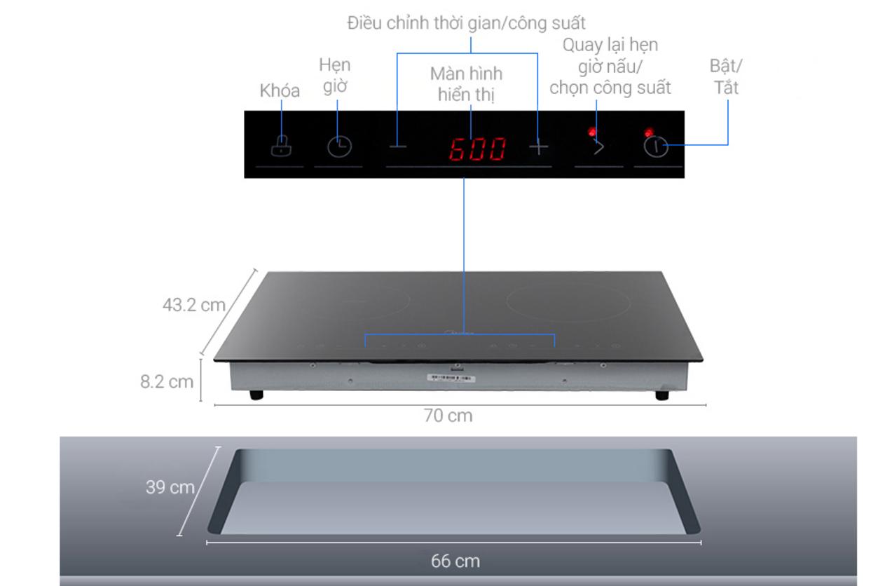 Vùng từ 1800W nấu nhanh, tiết kiệm thời gian.