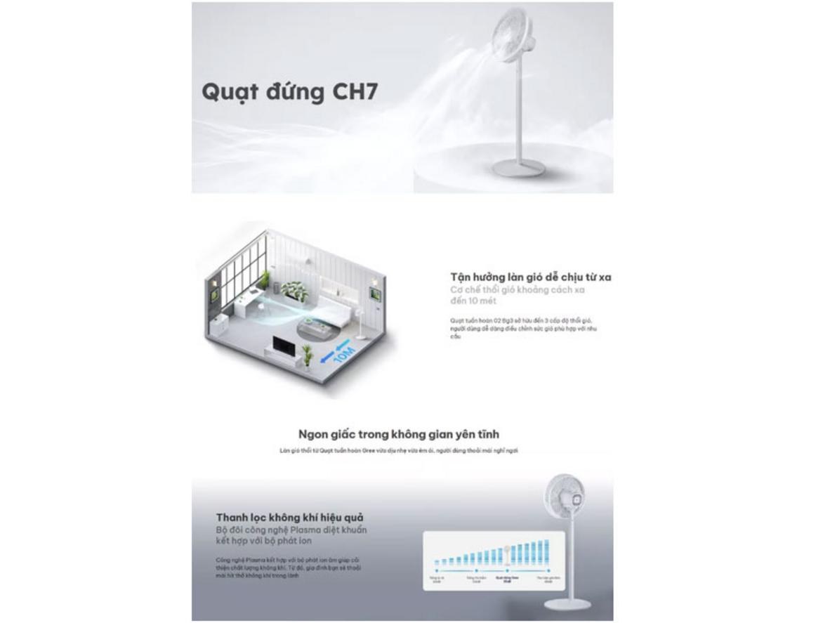 Xoay linh hoạt giúp gió phủ đều không gian.