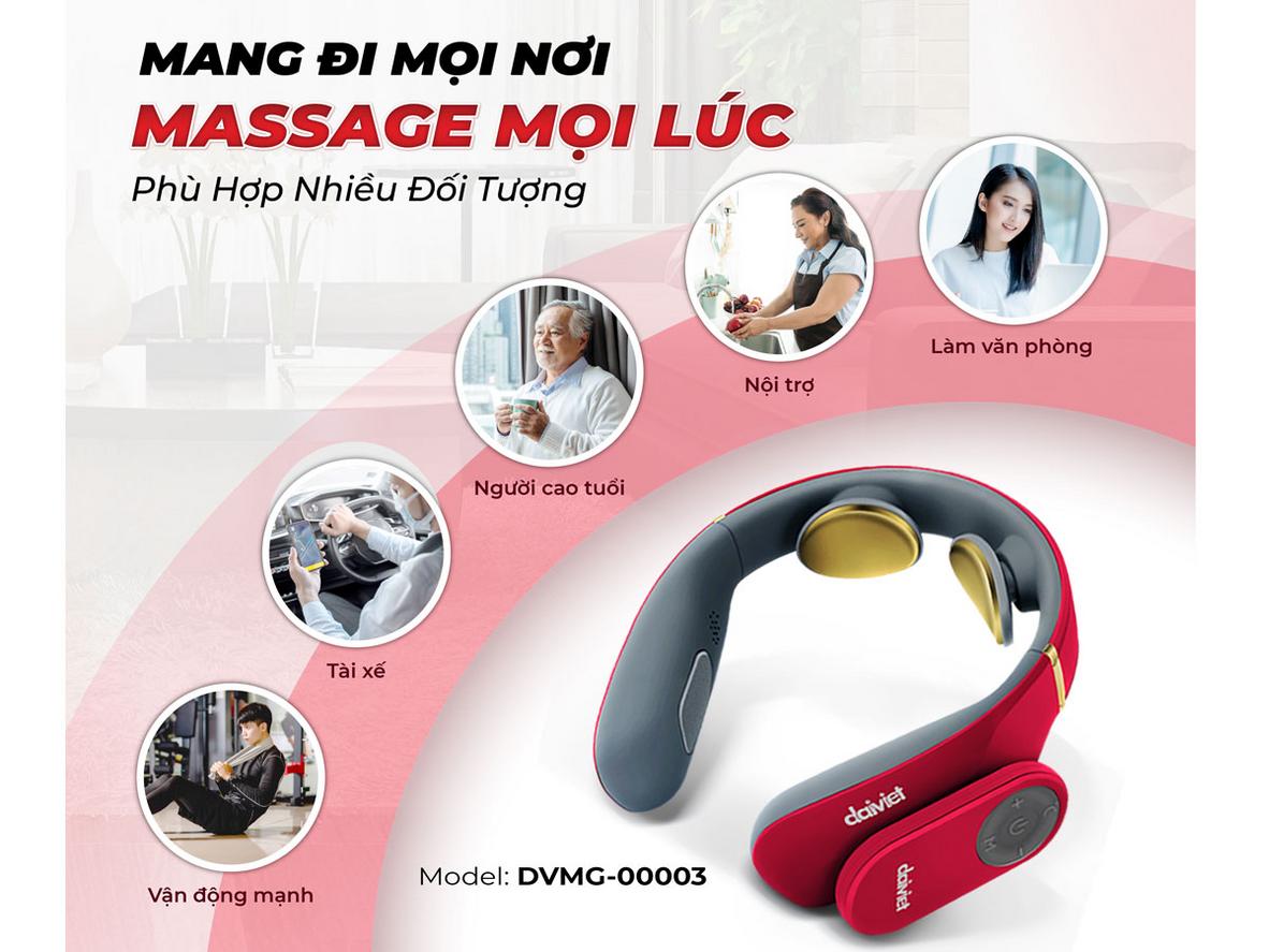 Công nghệ xung điện tần số thấp hỗ trợ thư giãn cổ gáy.