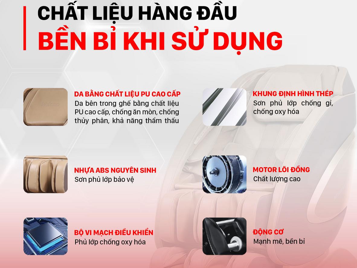 32 túi khí TPU hỗ trợ massage toàn thân.