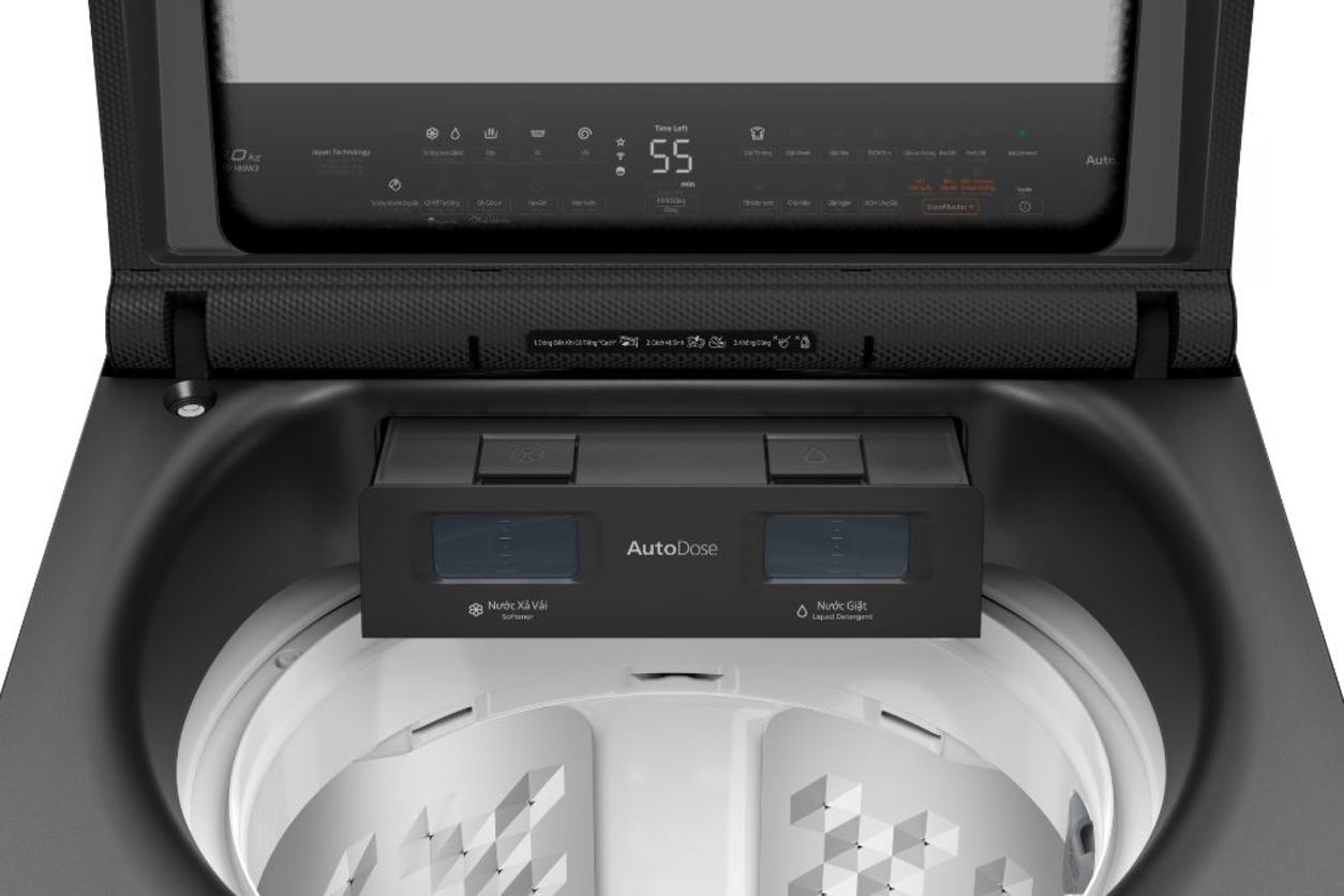Auto Dose và AI Smart Wash giúp giặt tiện hơn, ít phải canh hơn.
