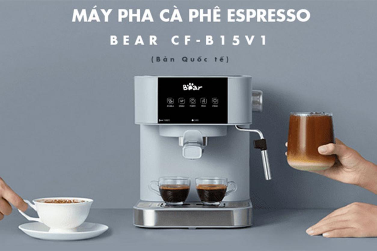 Áp suất 15 bar và nhiệt độ ổn định giúp Bear CF-B15V1 chiết xuất espresso đậm vị hơn.
