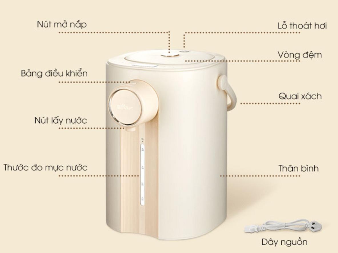 Công suất 1350W giúp đun sôi nhanh và tiết kiệm thời gian chờ.