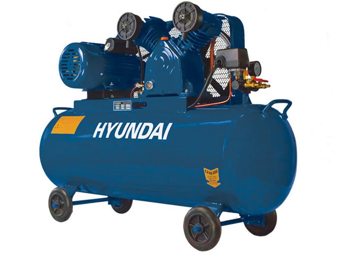 Bình 100 lít giúp Hyundai HD10-100 dự trữ khí nén hiệu quả.