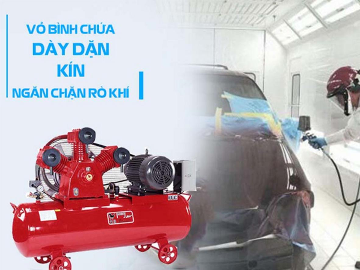 Bình 200L và lưu lượng 480 lít/phút giúp khí nén ổn định
