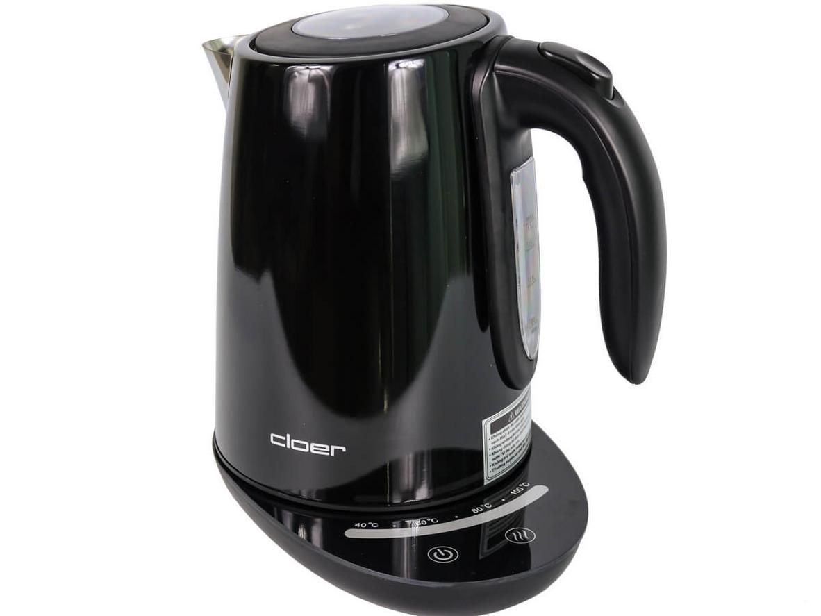 Bình siêu tốc Cloer 4950 nổi bật với thiết kế sang trọng, đun nhanh và chỉnh nhiệt linh hoạt.