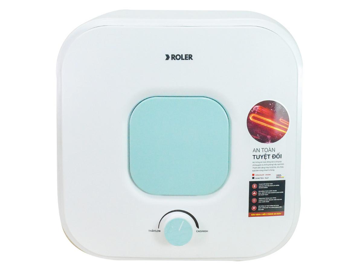 Bình tắm nóng lạnh Roler RWH-8116 15 lít (Kiểu vuông) phù hợp cho gia đình nhỏ cần nước nóng ổn định.