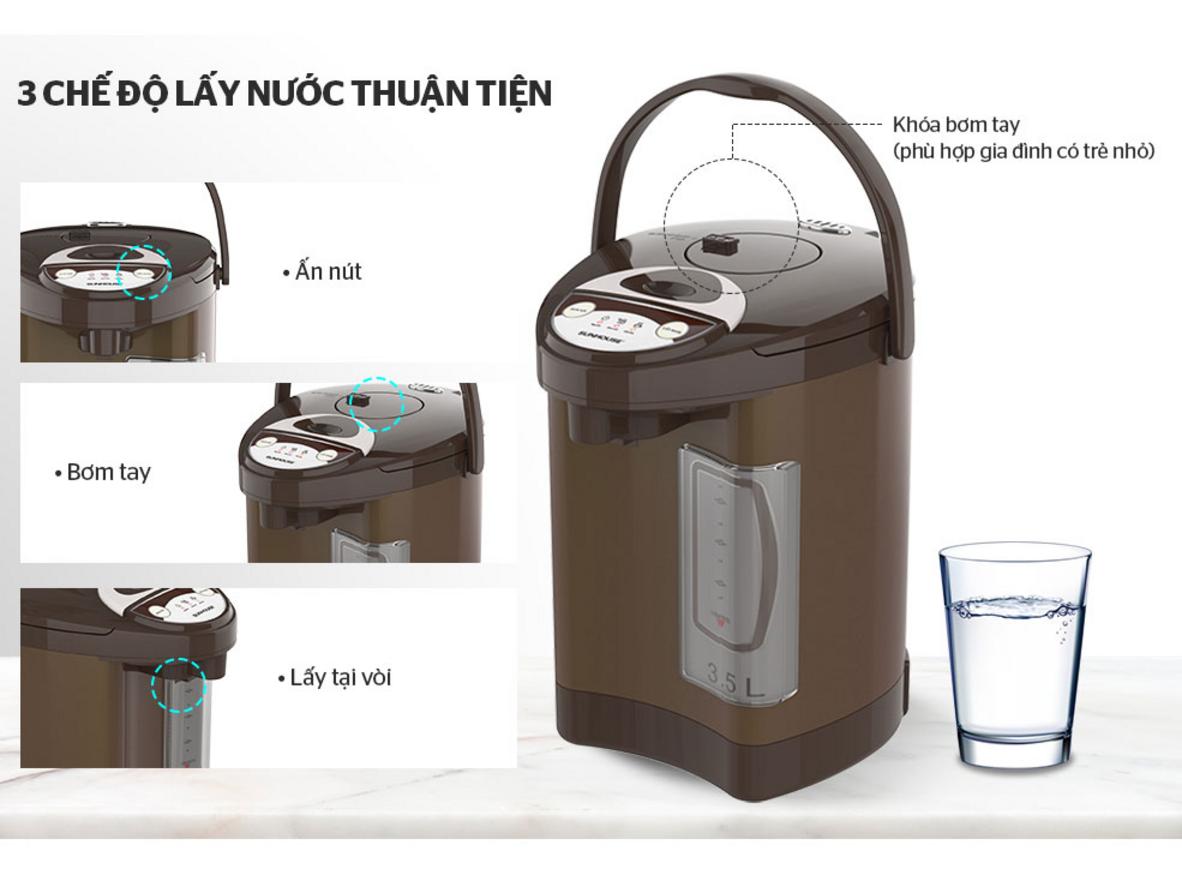 Dung tích 3.5 lít phù hợp sinh hoạt thường ngày và văn phòng nhỏ.