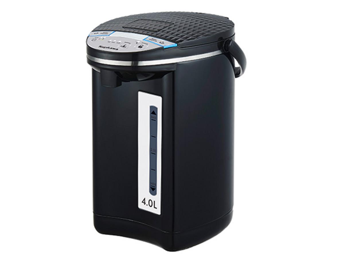 Bình thủy điện Nagakawa NAG0404 (4 lít) với thiết kế đen sang trọng, phù hợp gia đình và văn phòng nhỏ.